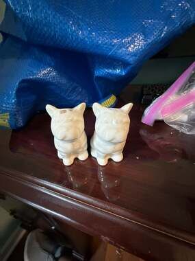 BW Dog & Hydrant salt/pepper shaker set